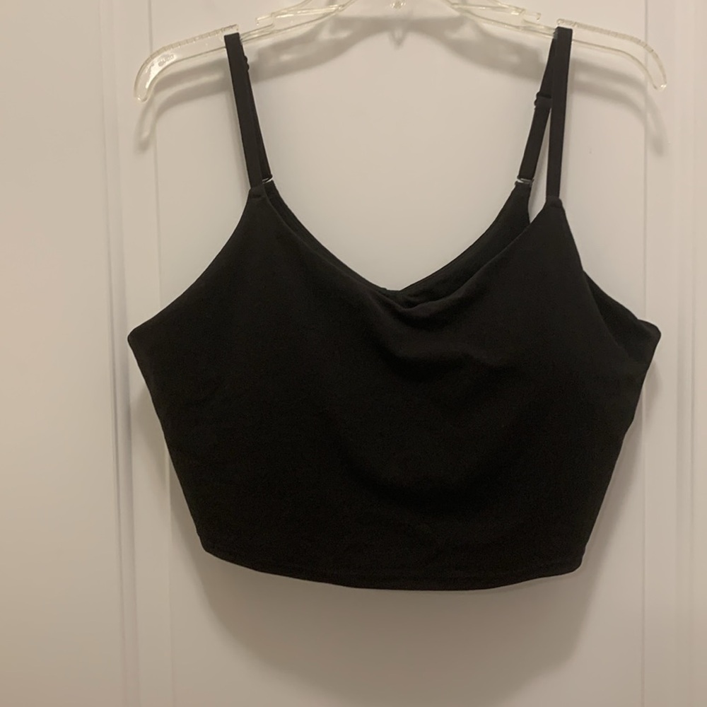 Athleta  black 2in1 crop top 2X